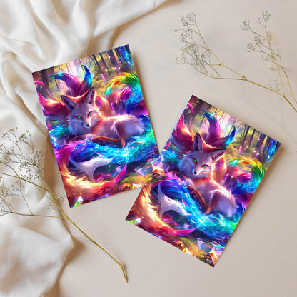 Sticker – Kristallfuchs im Farbenrausch