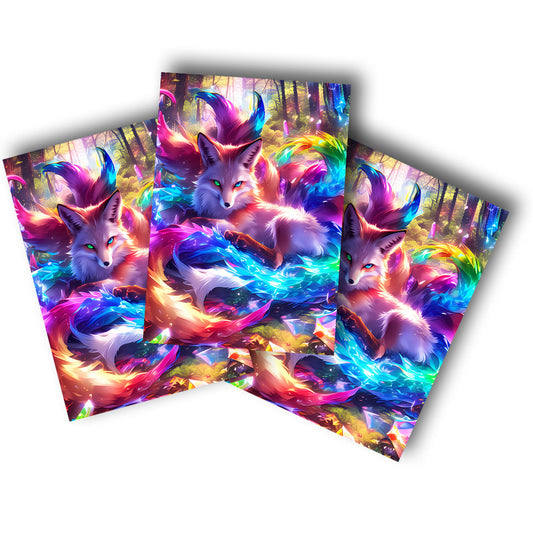 Sticker – Kristallfuchs im Farbenrausch