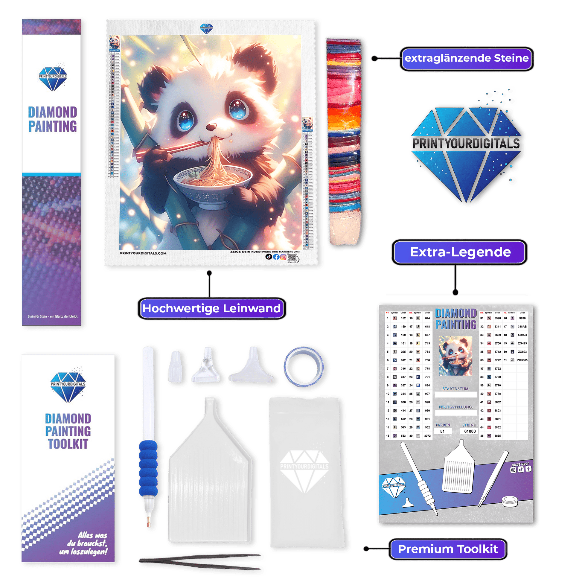 Diamond Painting - Glücks-Panda