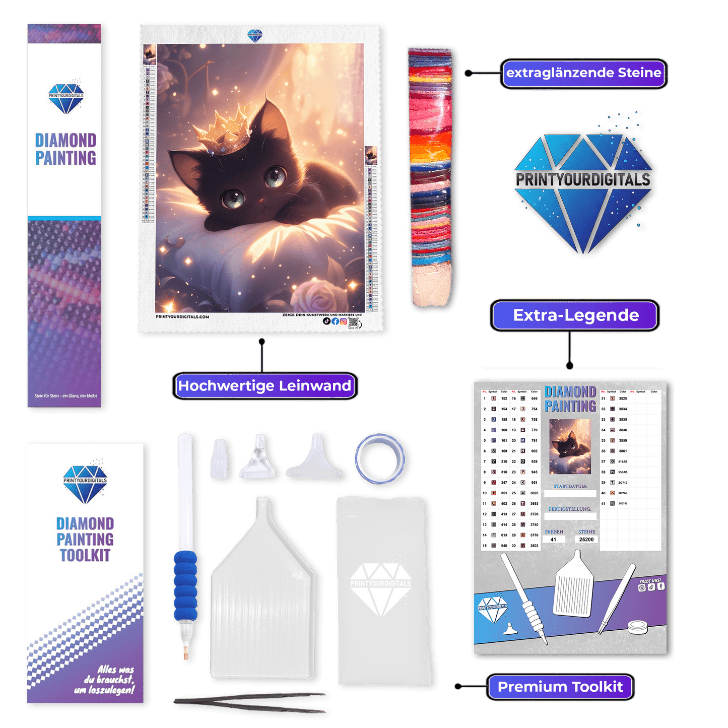 Diamond Painting - Kitten Babykönigin