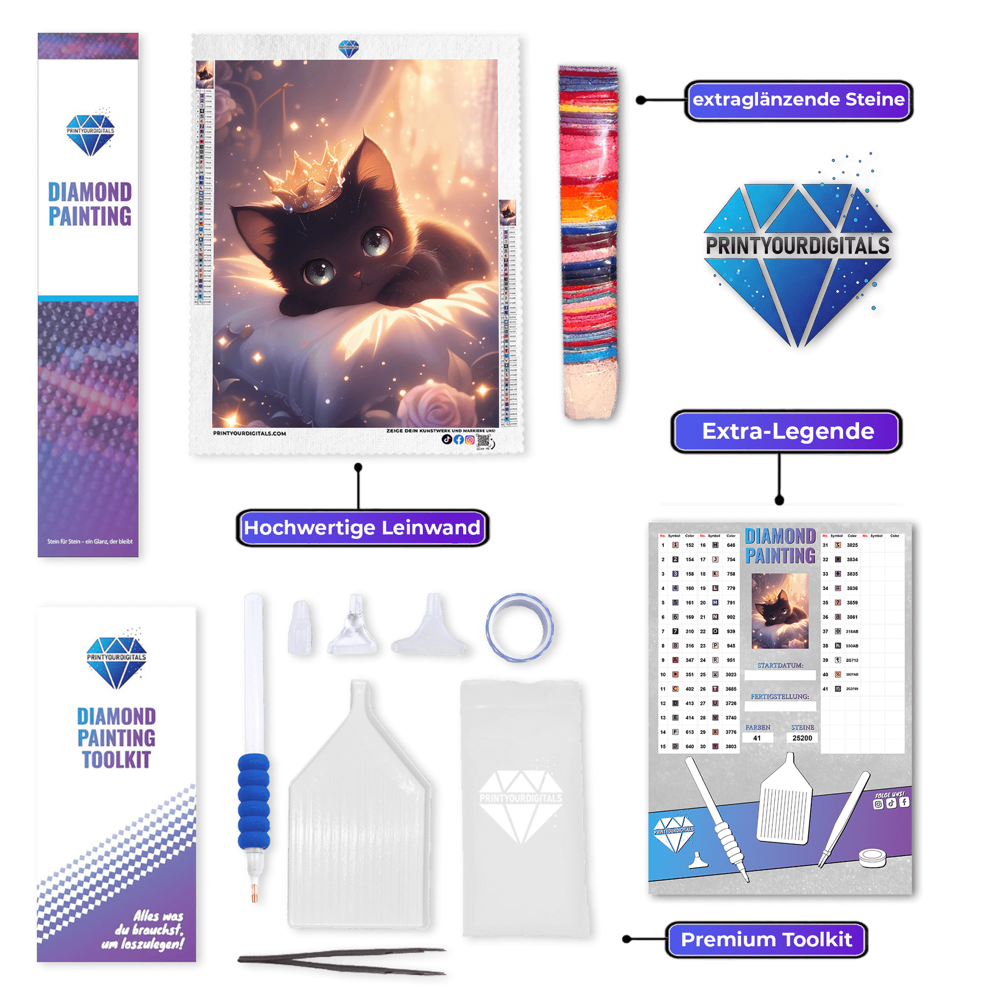 Diamond Painting - Kitten Babykönigin