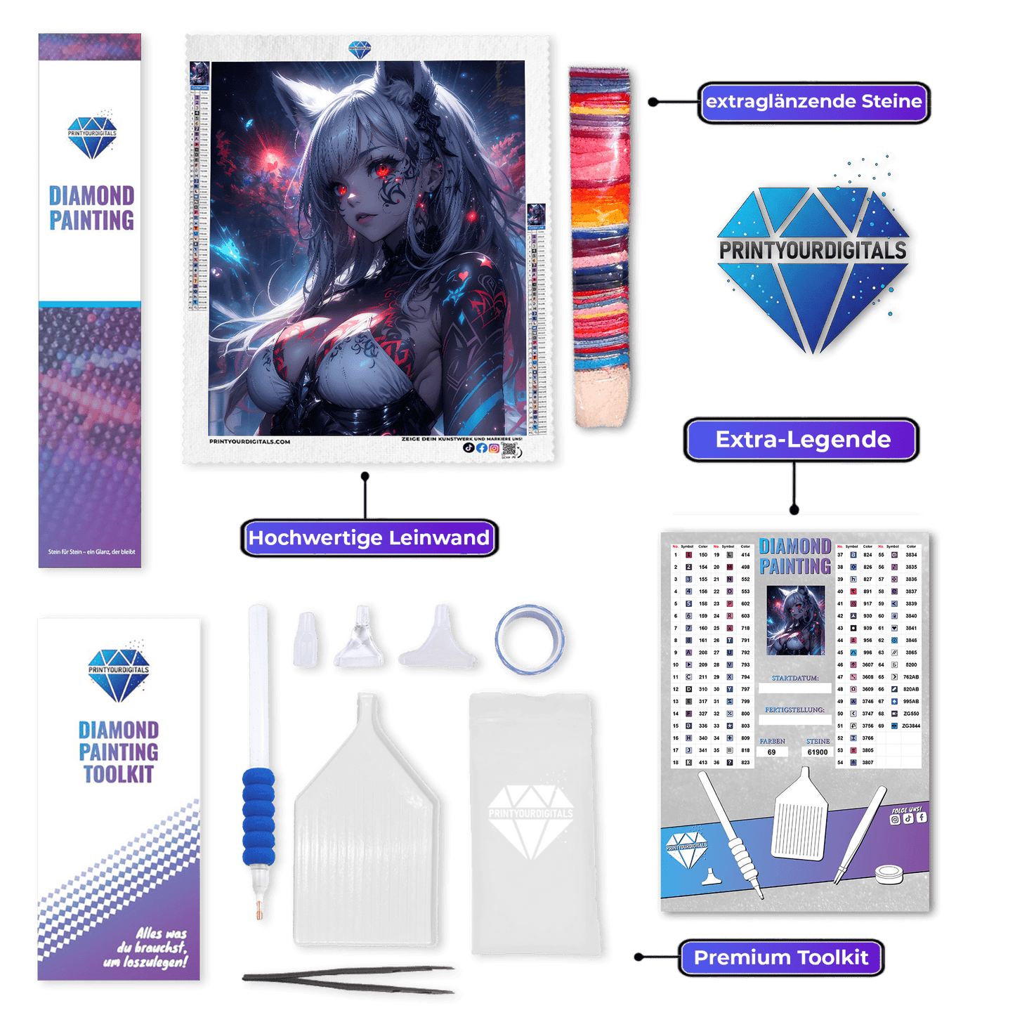 Diamond Painting - Prinzessin der Nacht