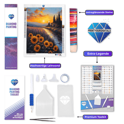 Diamond Painting - Toskana im Abendlicht