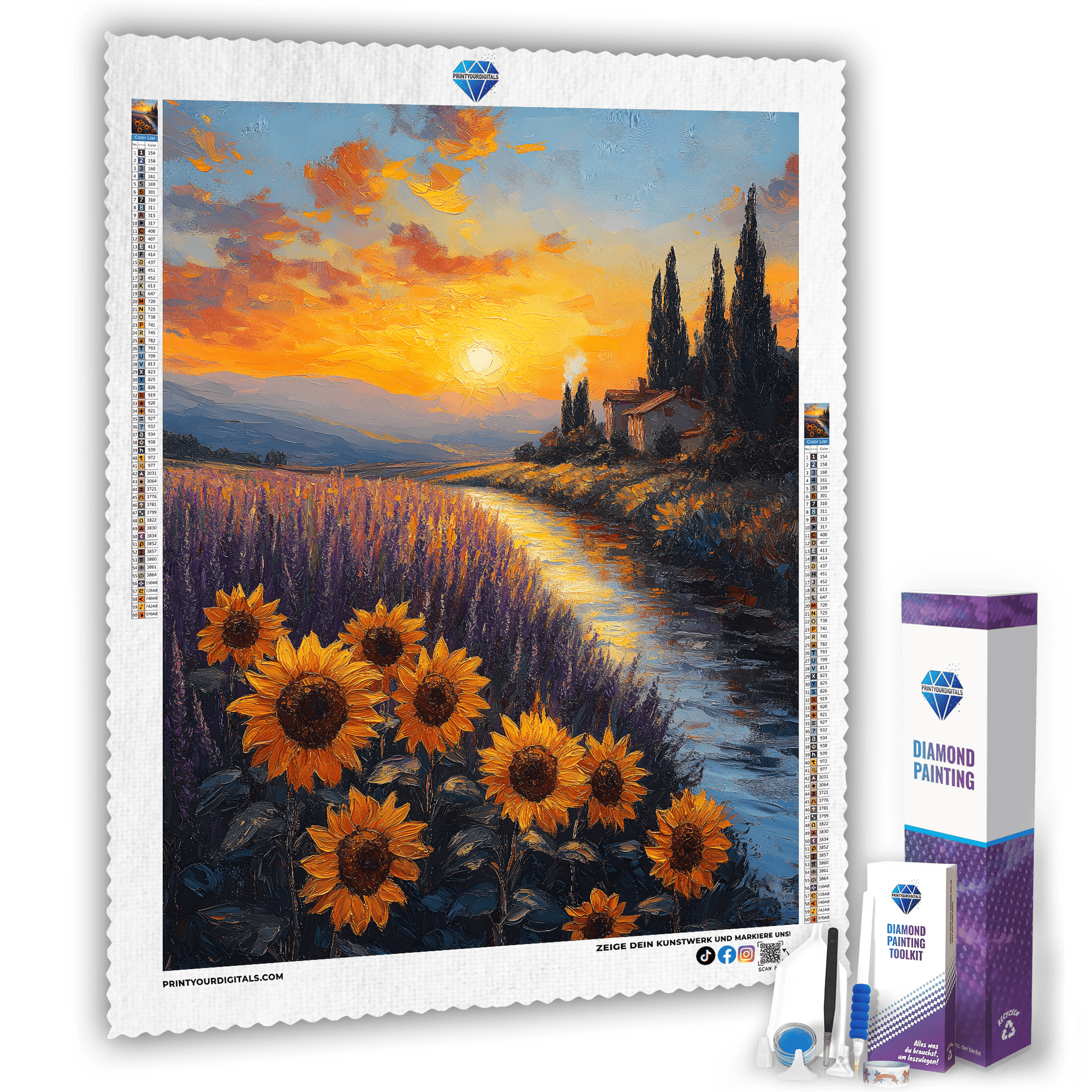 Diamond Painting - Toskana im Abendlicht