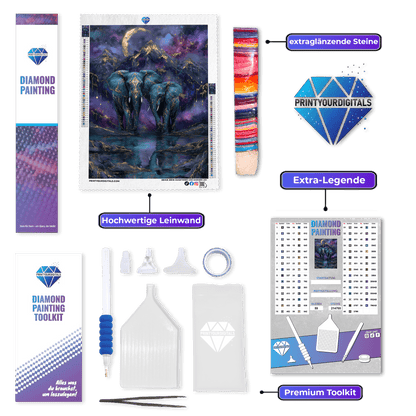 Diamond Painting - Sternen-Elefanten