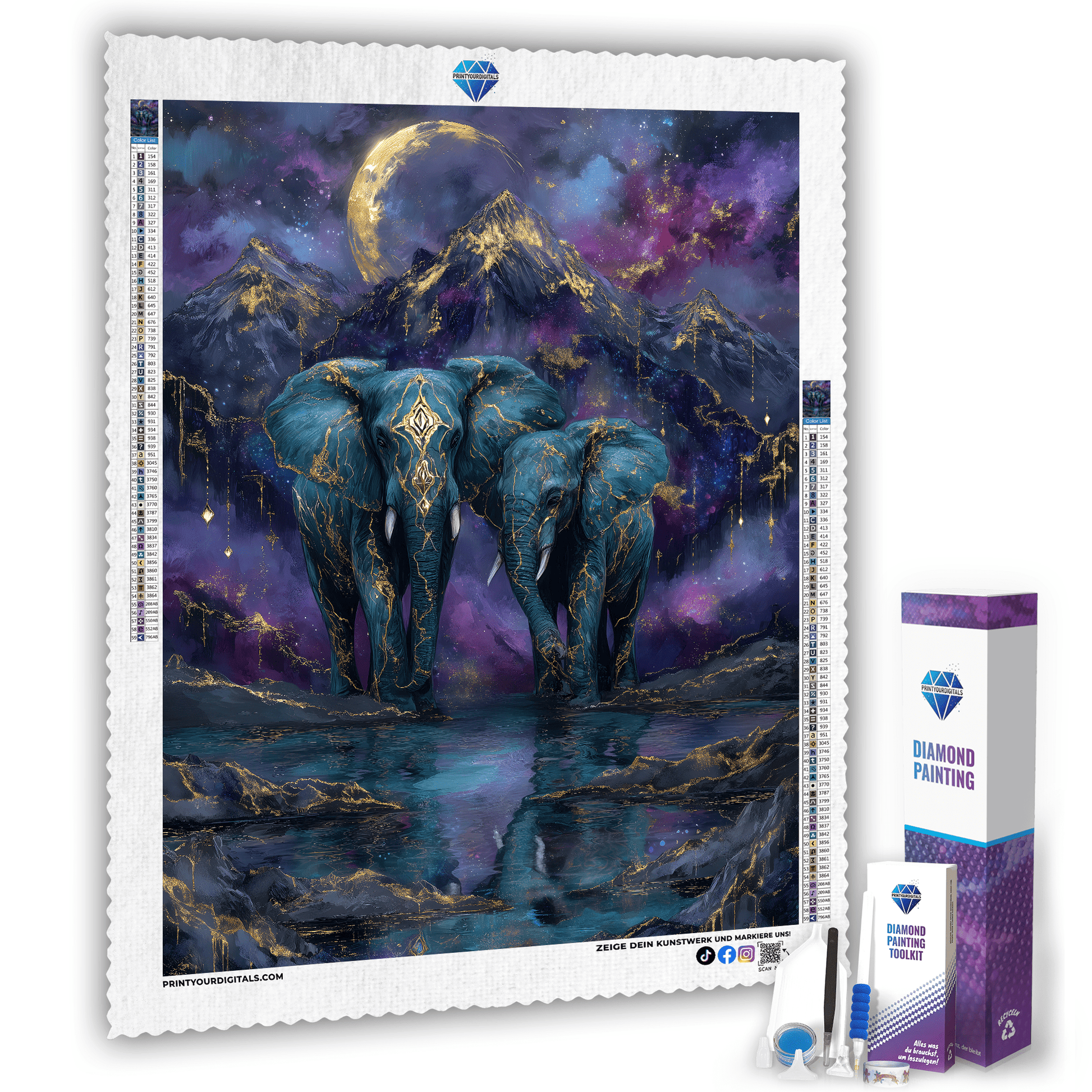 Diamond Painting - Sternen-Elefanten