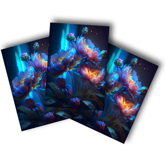 Sticker – Blaue Nachtblumen