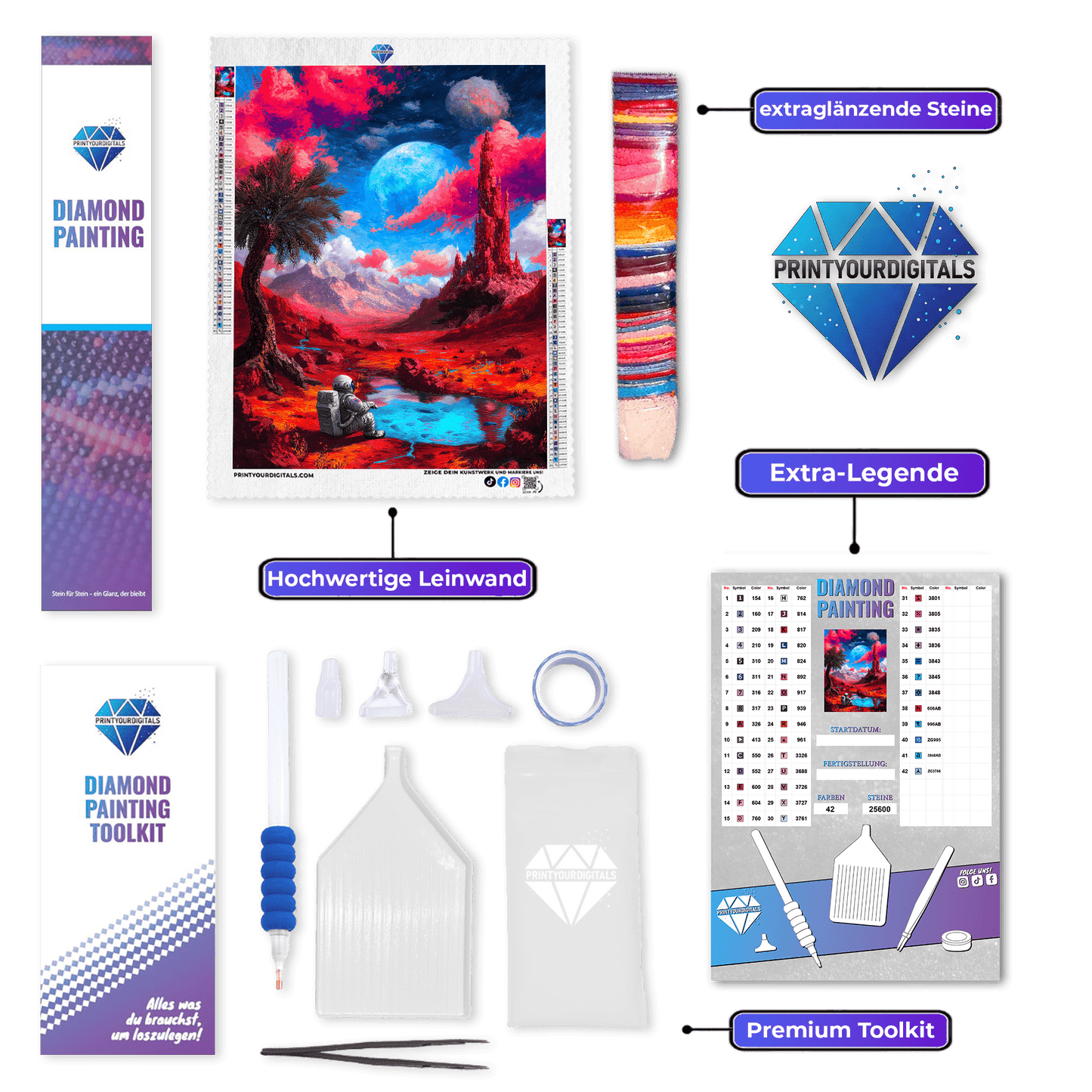 Diamond Painting - Astronaut auf dem Mars