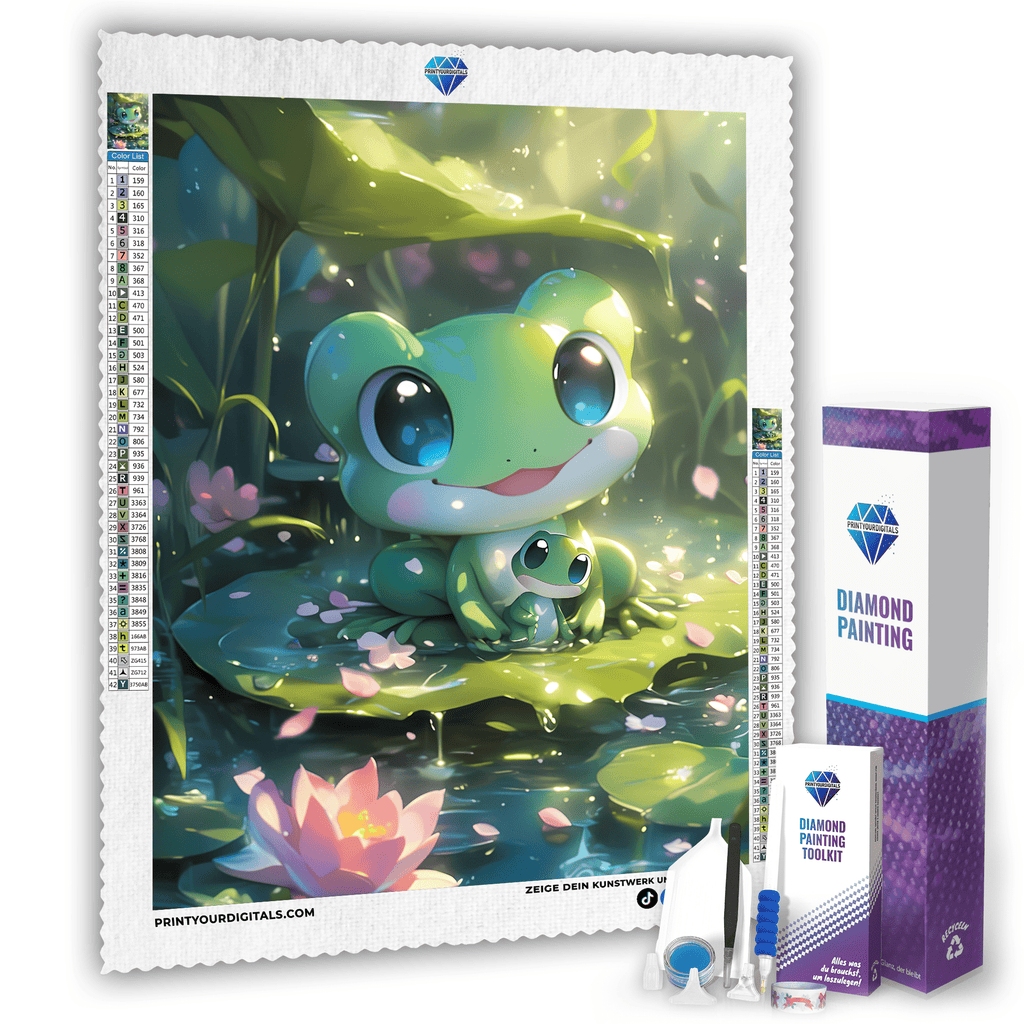 Diamond Painting - Froschfamilie