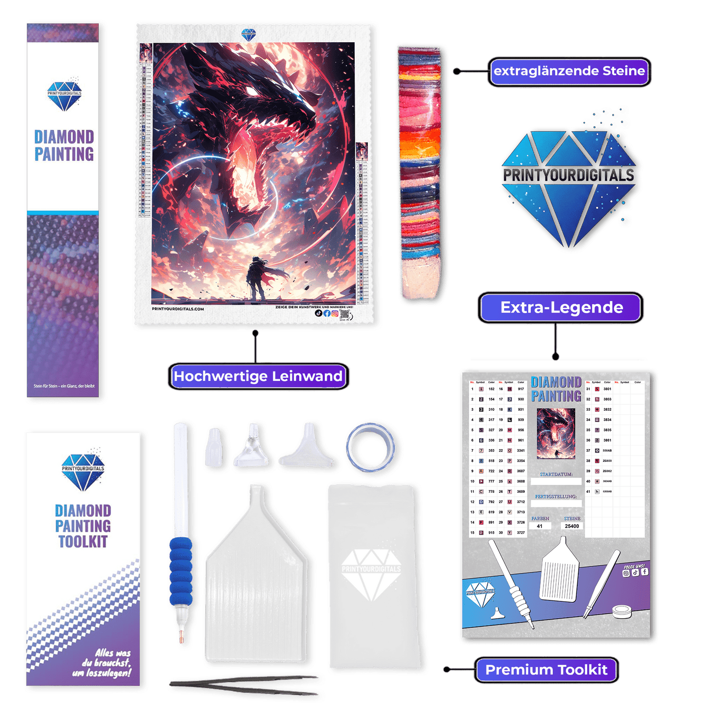 Diamond Painting - Dämonendrache