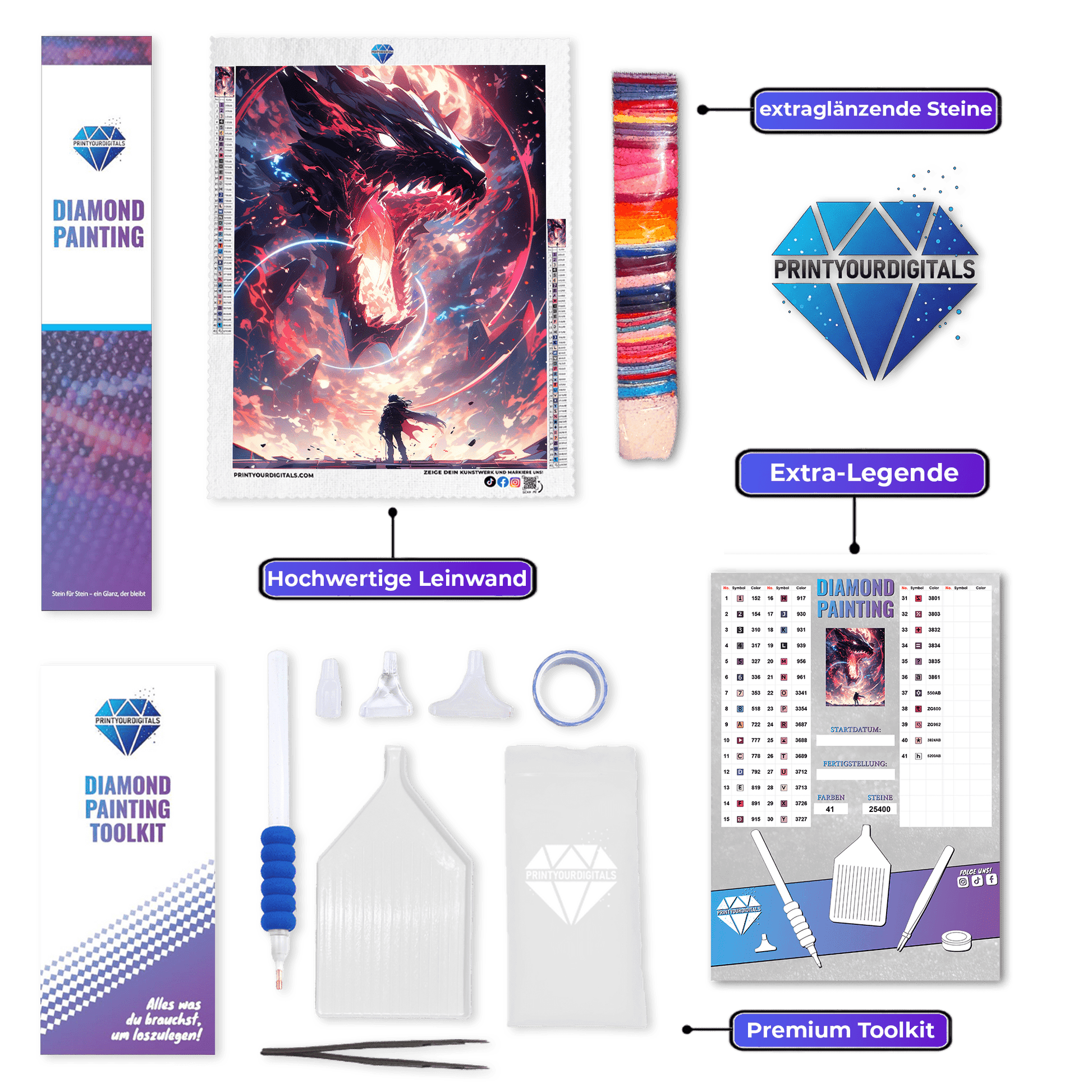 Diamond Painting - Dämonendrache