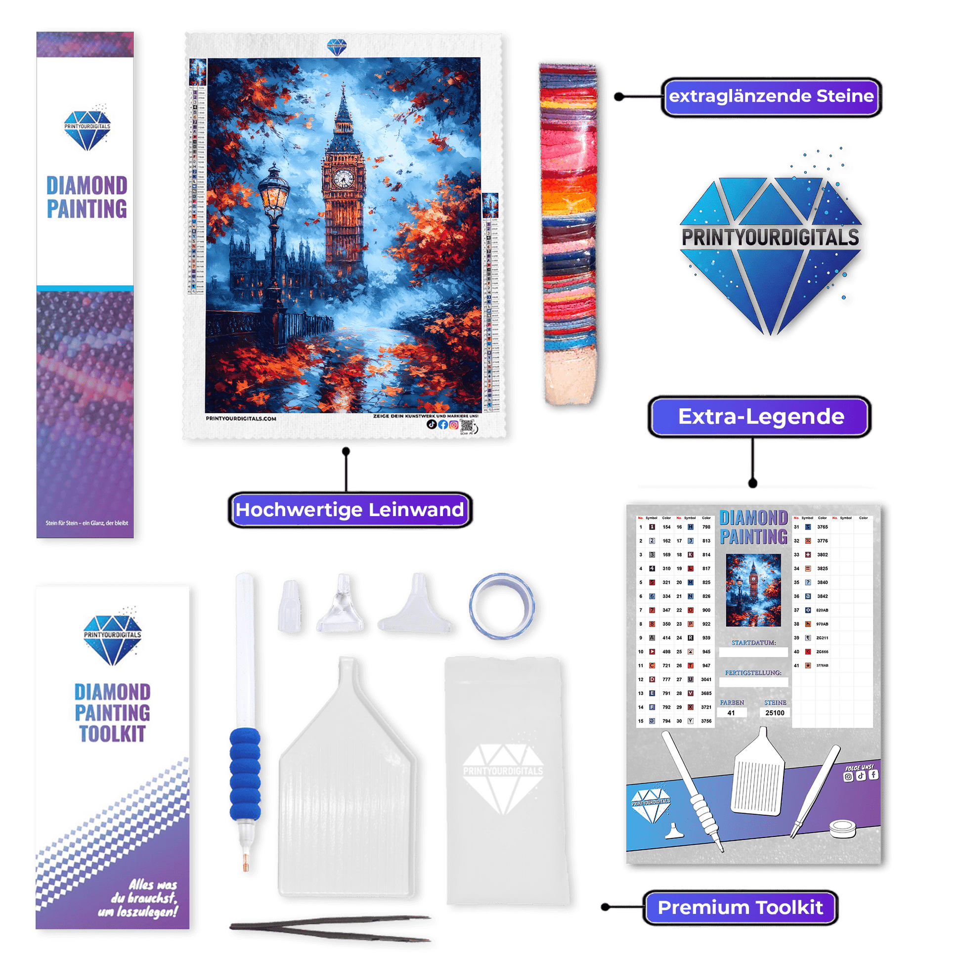 Diamond Painting - Big Ben im August