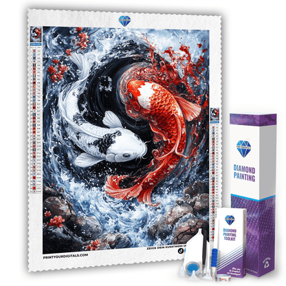 Diamond Painting - Wellen des Koi
