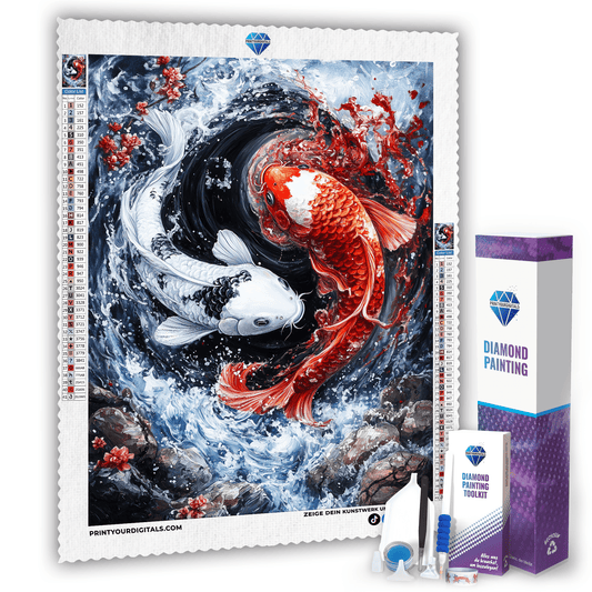 Diamond Painting - Wellen des Koi