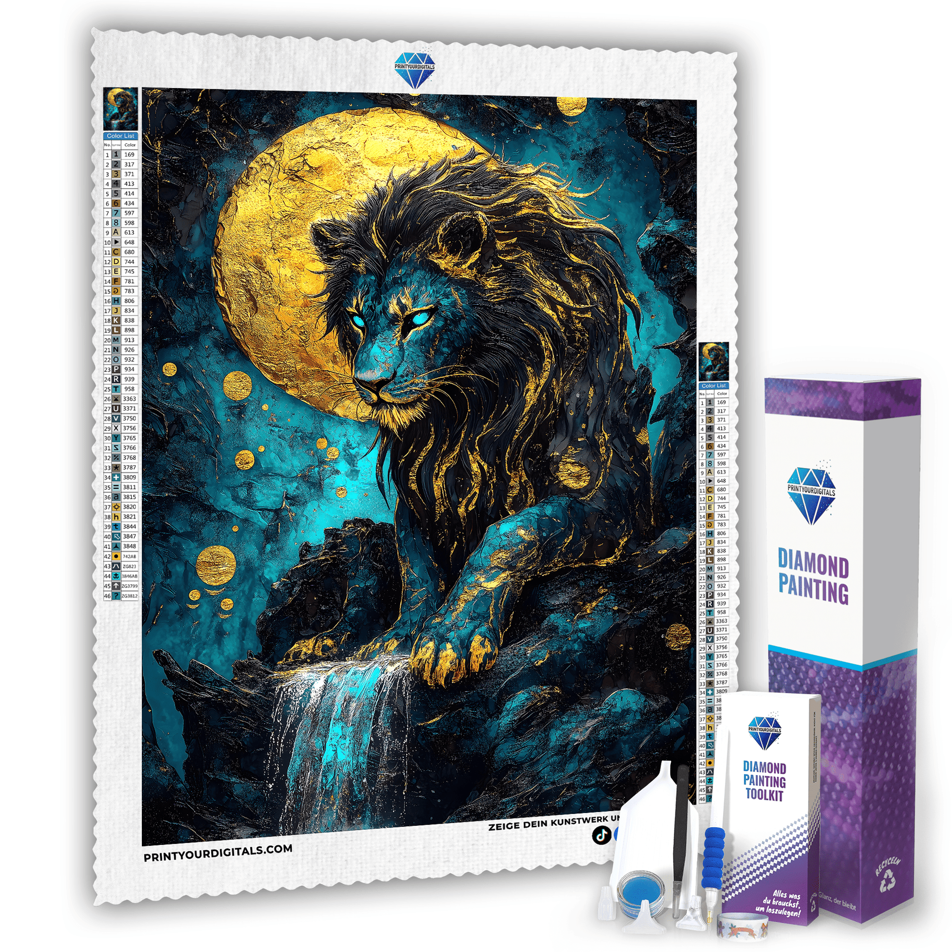 Diamond Painting - Smaragdlöwe