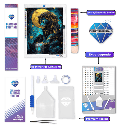 Diamond Painting - Smaragdlöwe