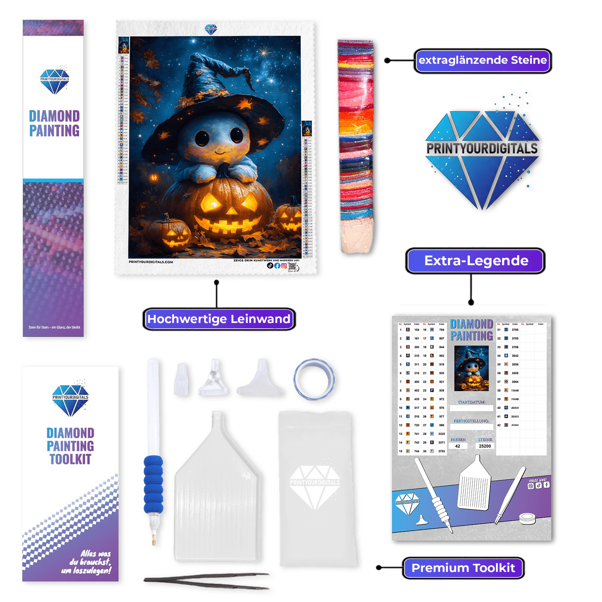 Diamond Painting - Babygeist mit Kürbis