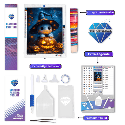 Diamond Painting - Babygeist mit Kürbis