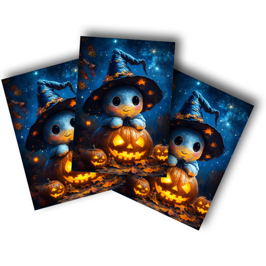 Sticker – Babygeist mit Kürbis