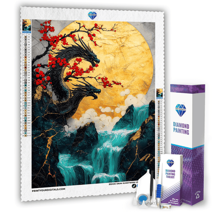 Diamond Painting - Zweiköpfiger Drache