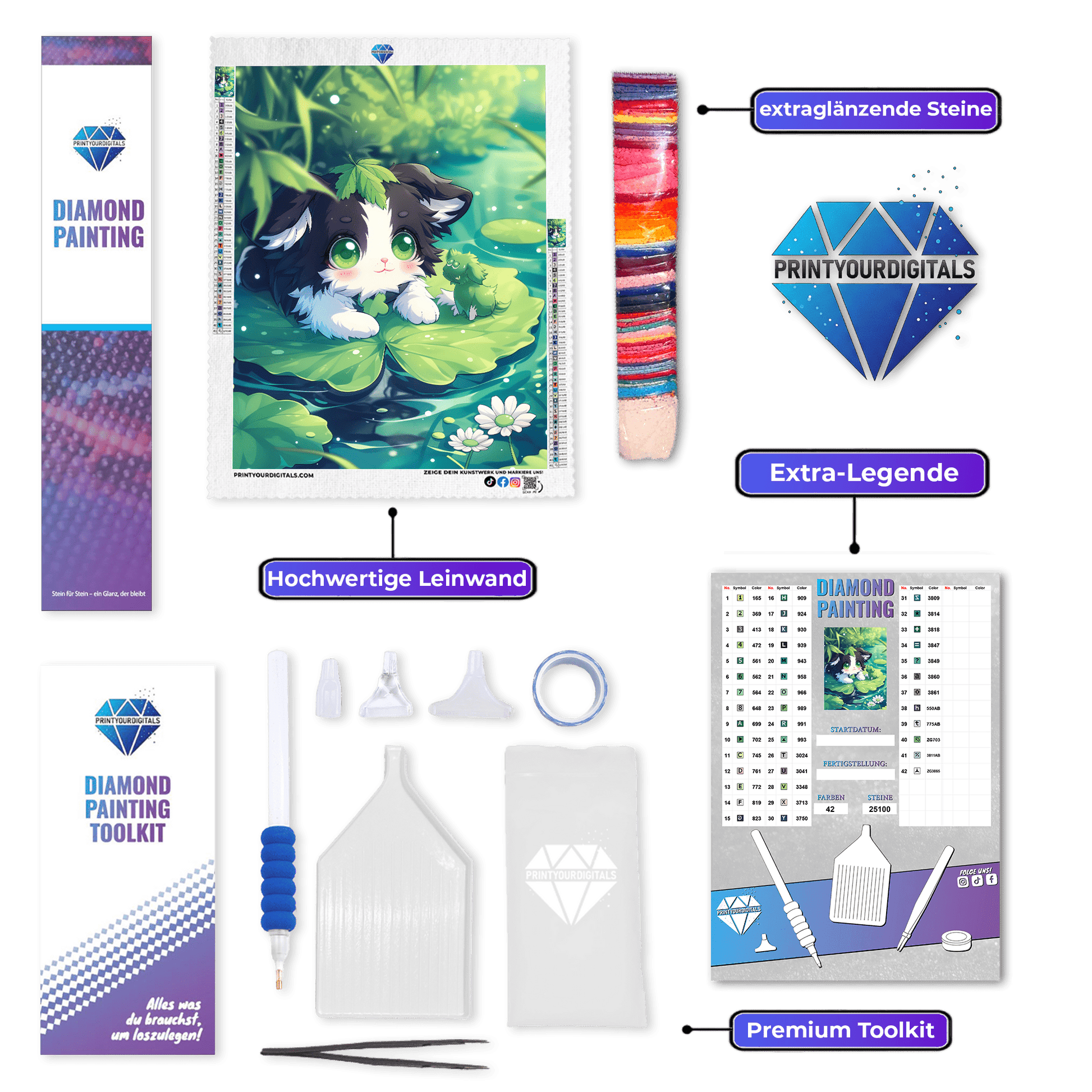 Diamond Painting - Teichkatze