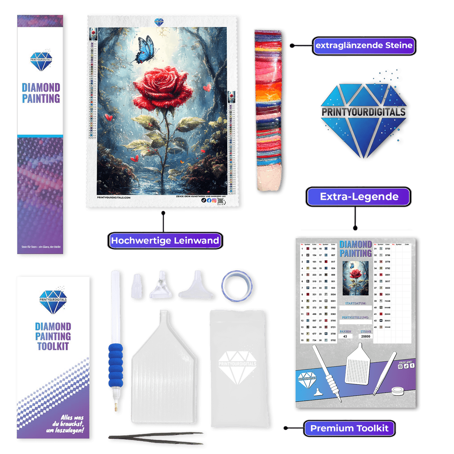 Diamond Painting - Rose der Natur