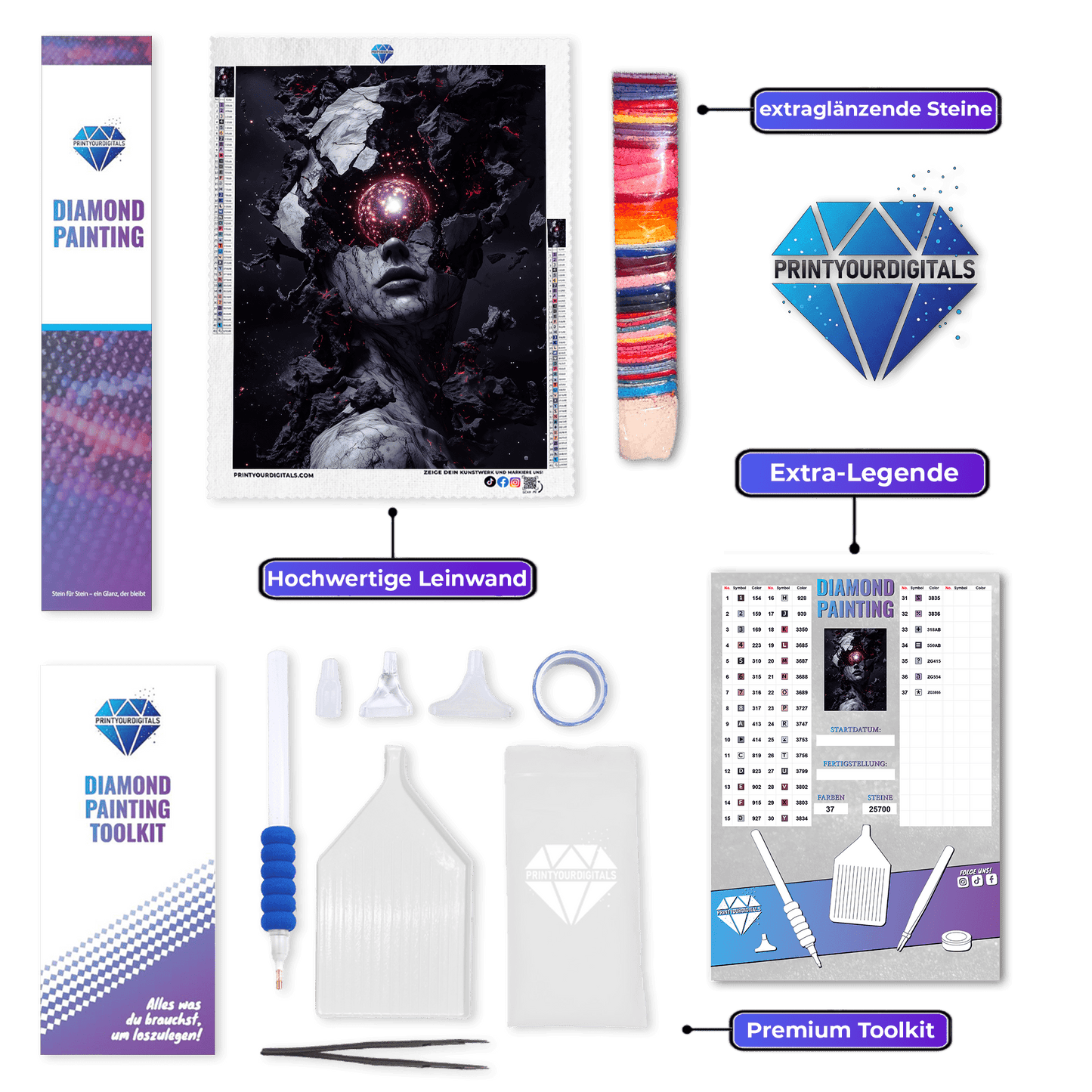 Diamond Painting - Universum im Kopf