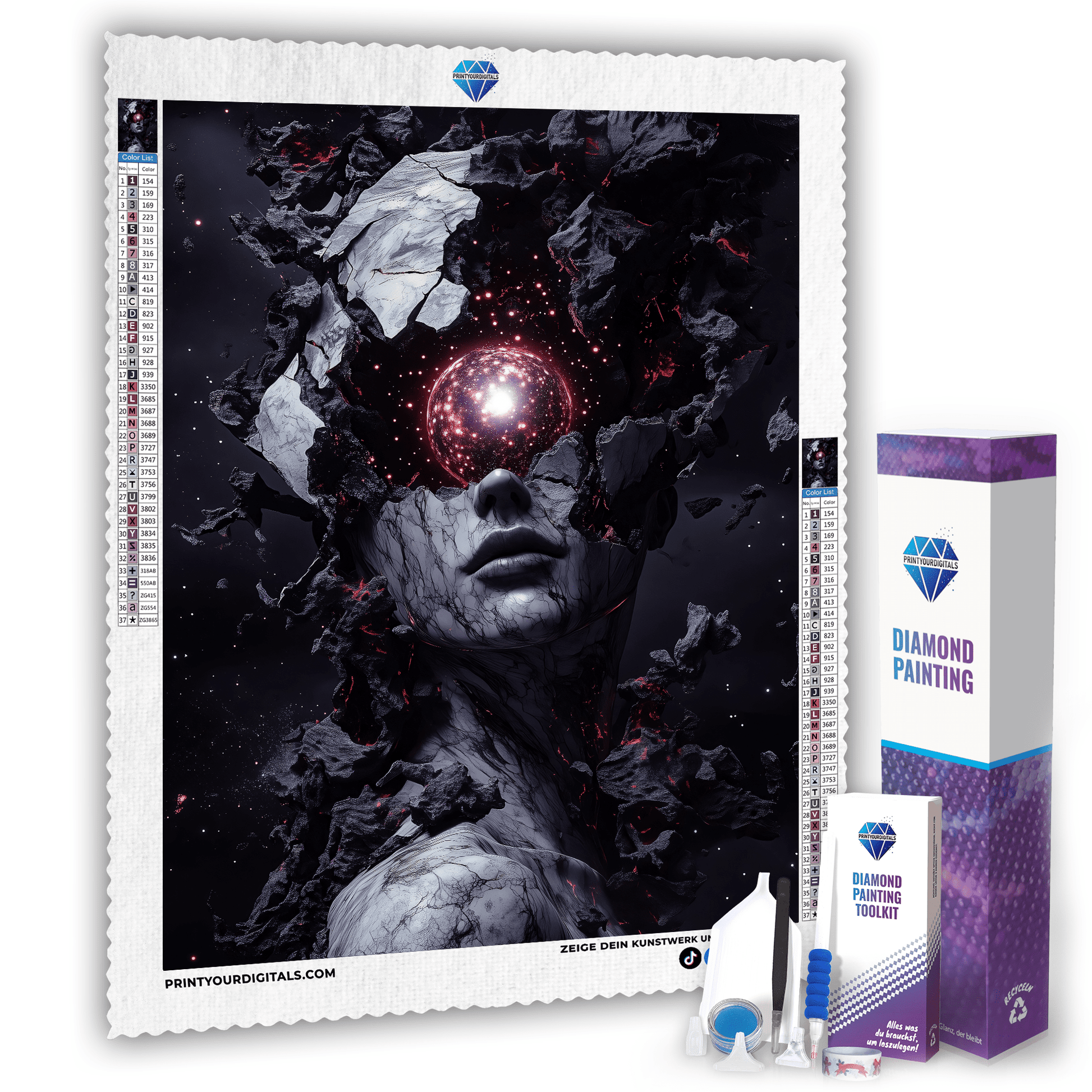 Diamond Painting - Universum im Kopf