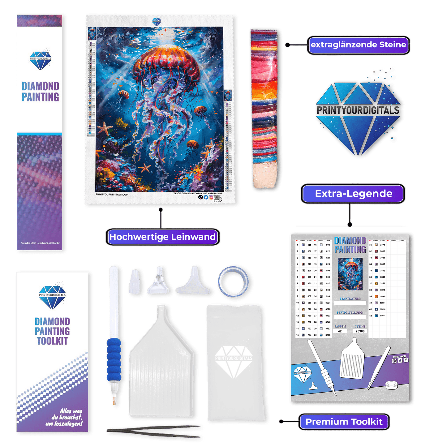 Diamond Painting - Quallentanz