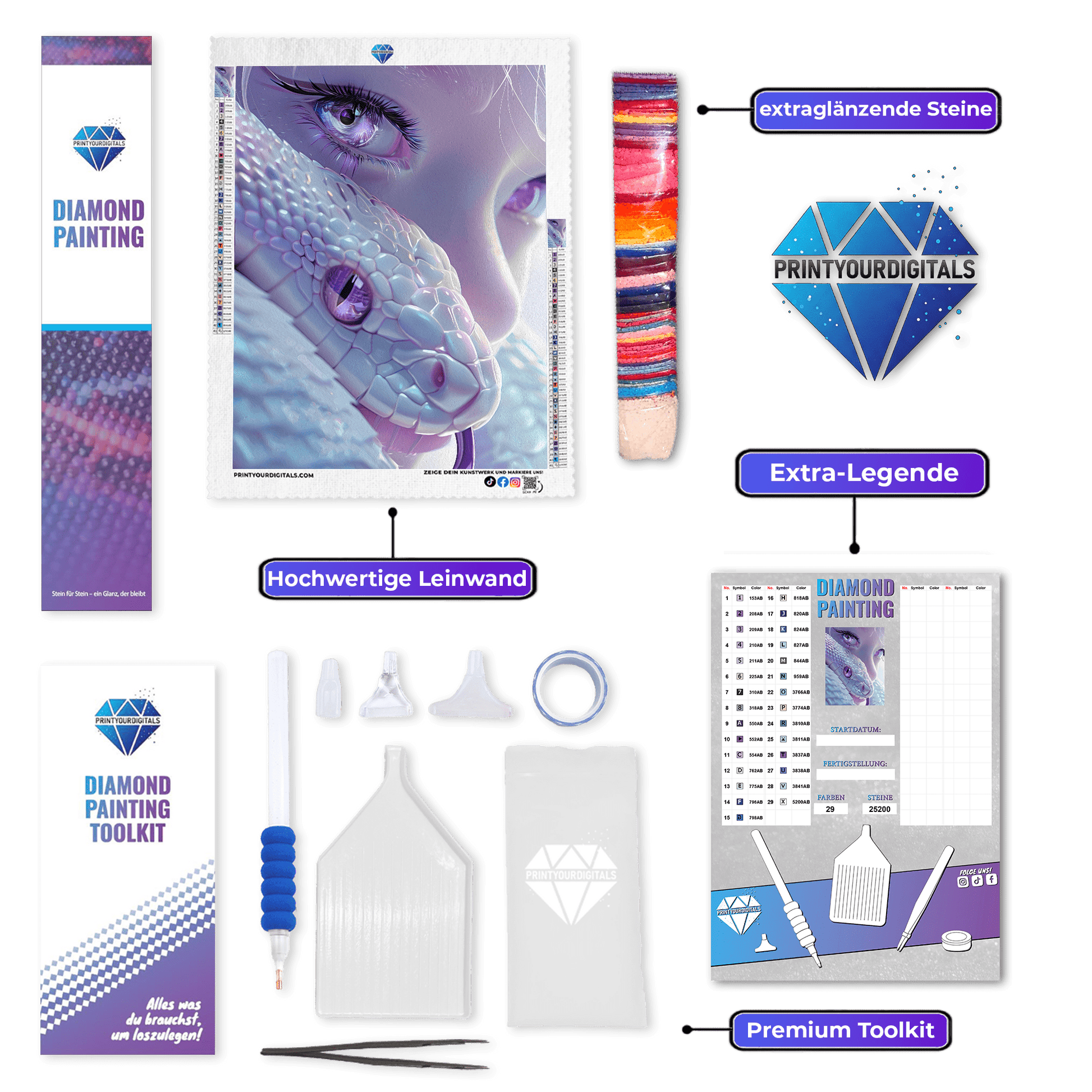 Diamond Painting - Gift & Glanz 100% AB-Steine