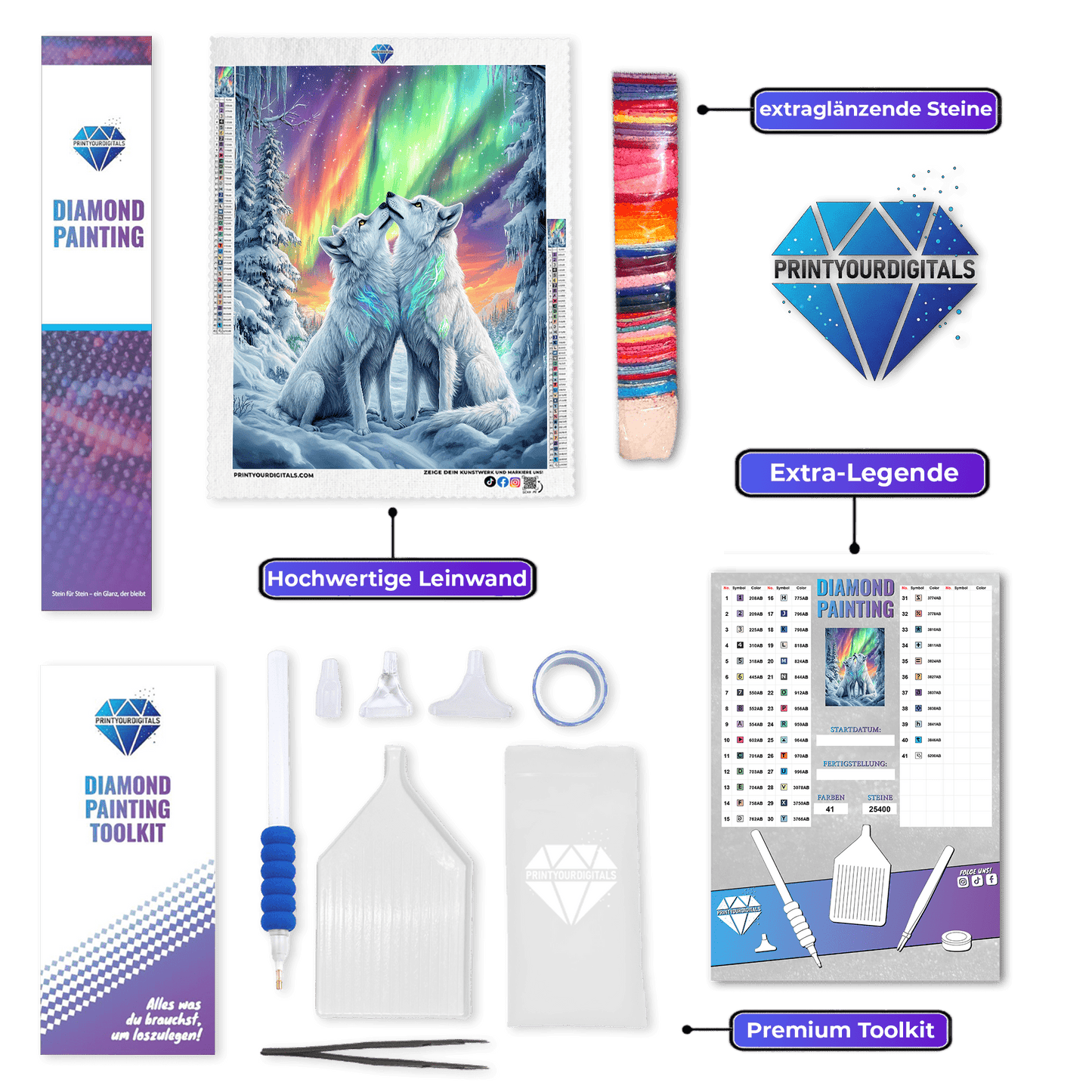 Diamond Painting - Aurora Arktis 100% AB-Steine