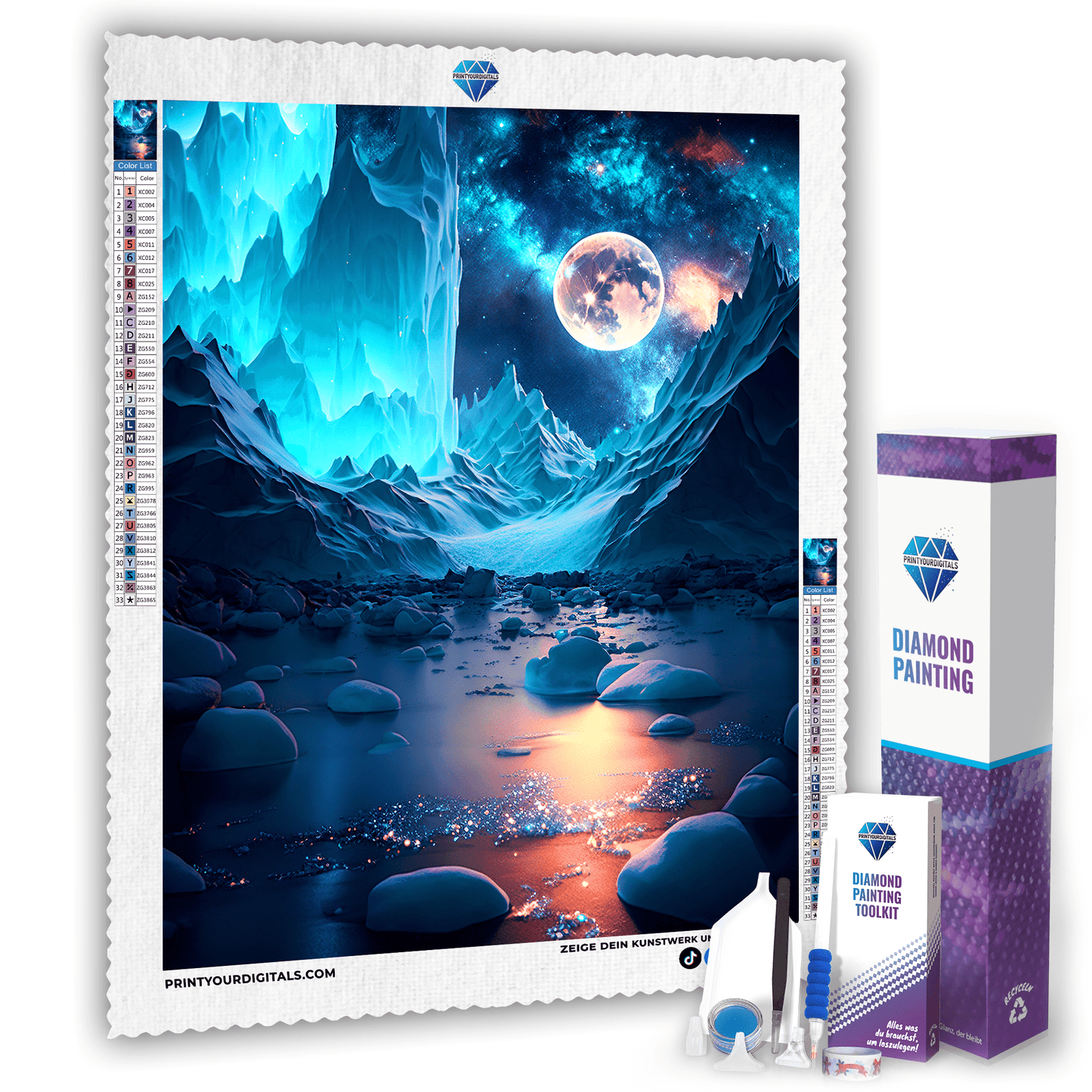 Diamond Painting - Luna über Gletschern