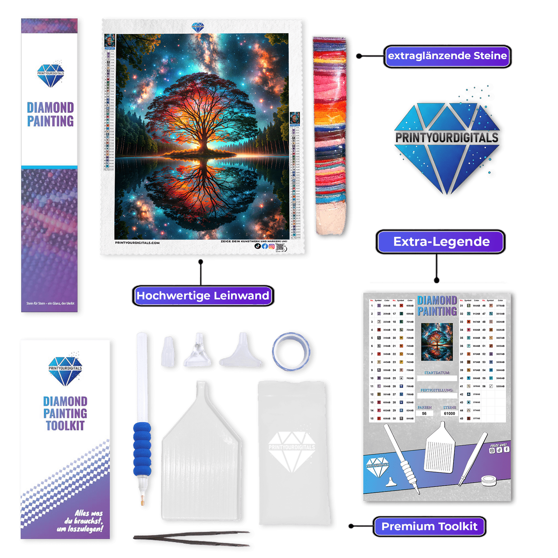 Diamond Painting - Lichtbaum der Welten