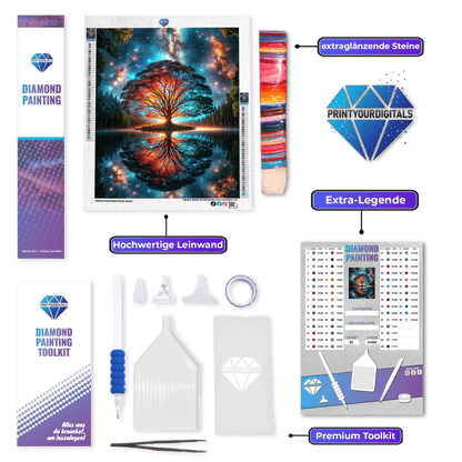 Diamond Painting - Lichtbaum der Welten