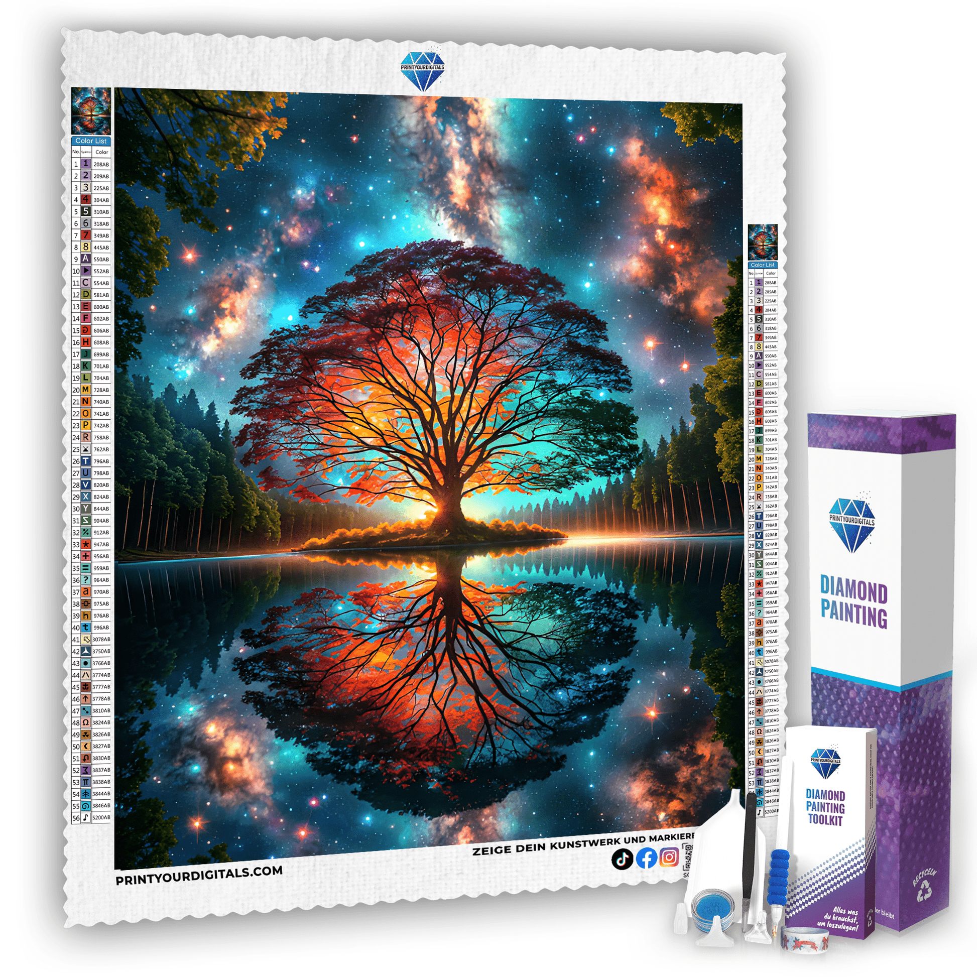 Diamond Painting - Lichtbaum der Welten