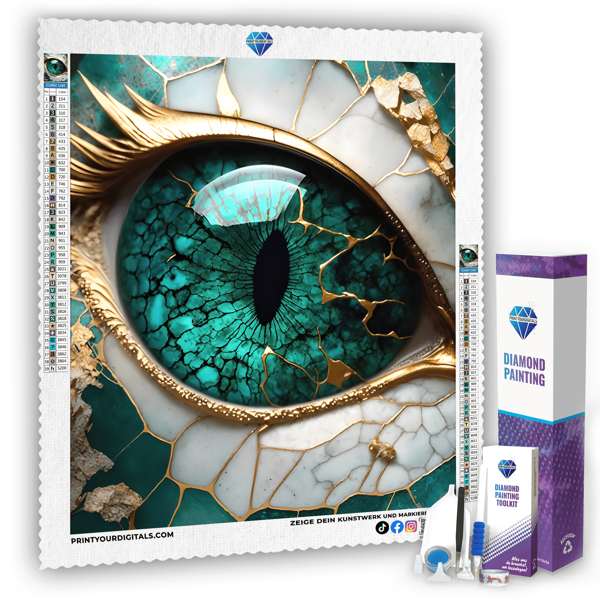 Diamond Painting - Smaragdauge des Drachen