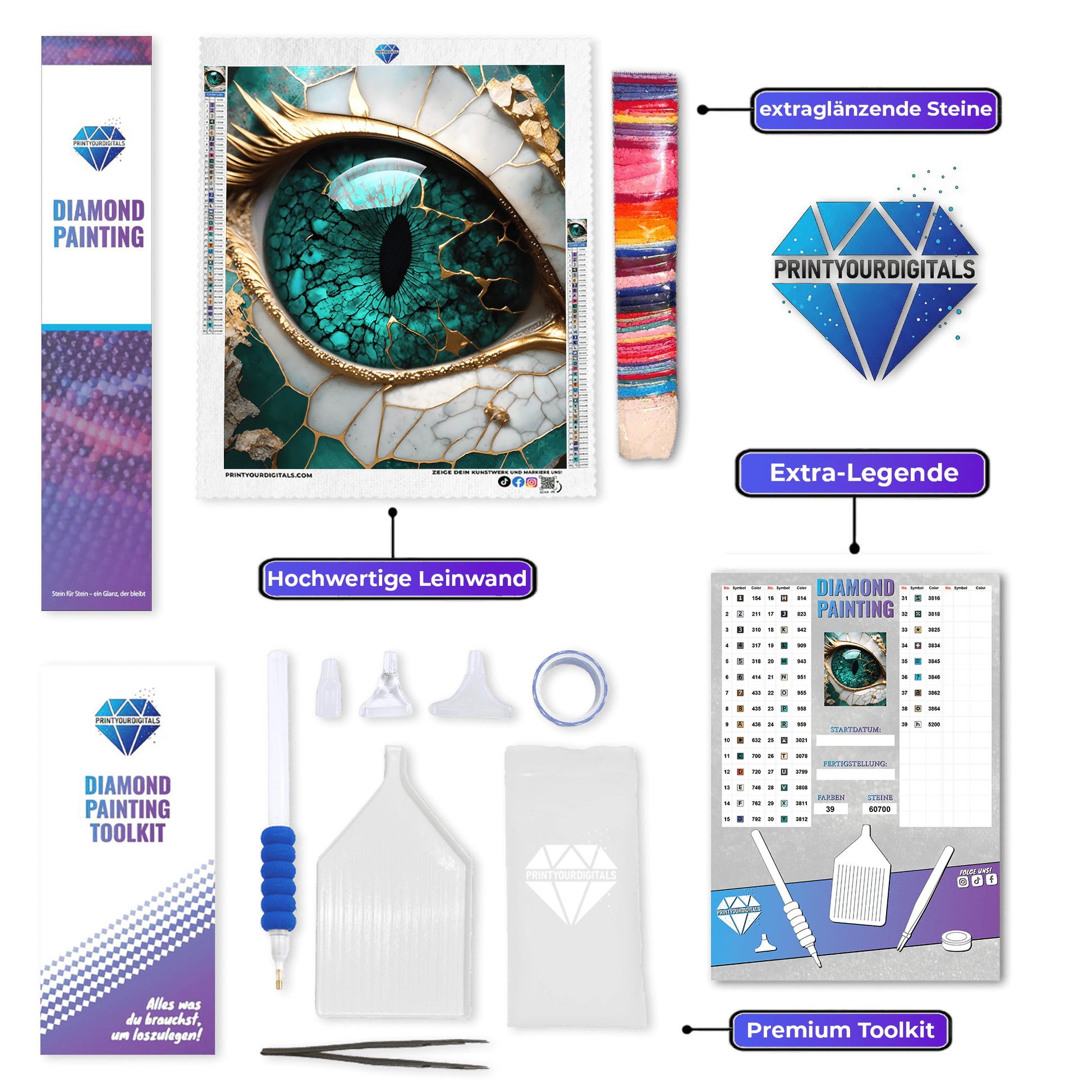 Diamond Painting - Smaragdauge des Drachen