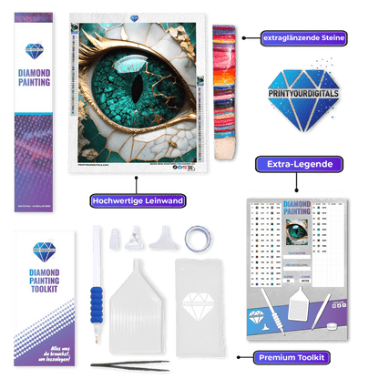 Diamond Painting - Smaragdauge des Drachen