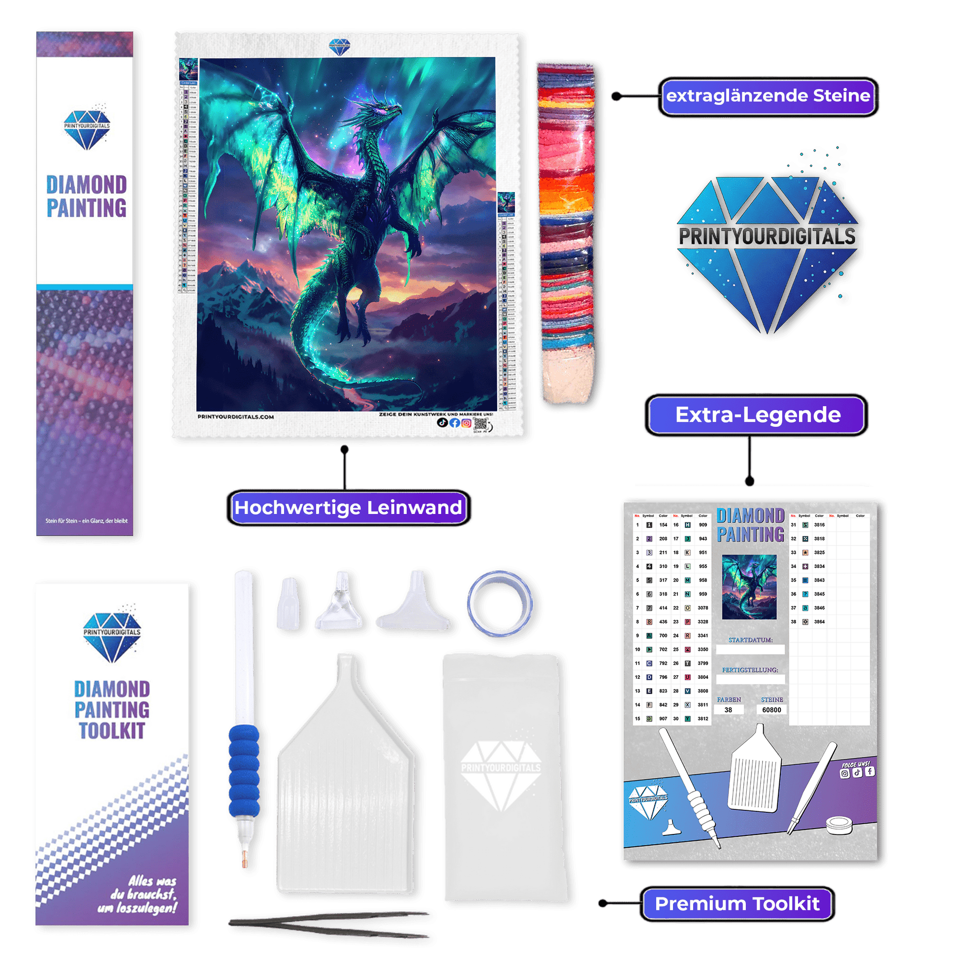 Diamond Painting - Aurora-Drache