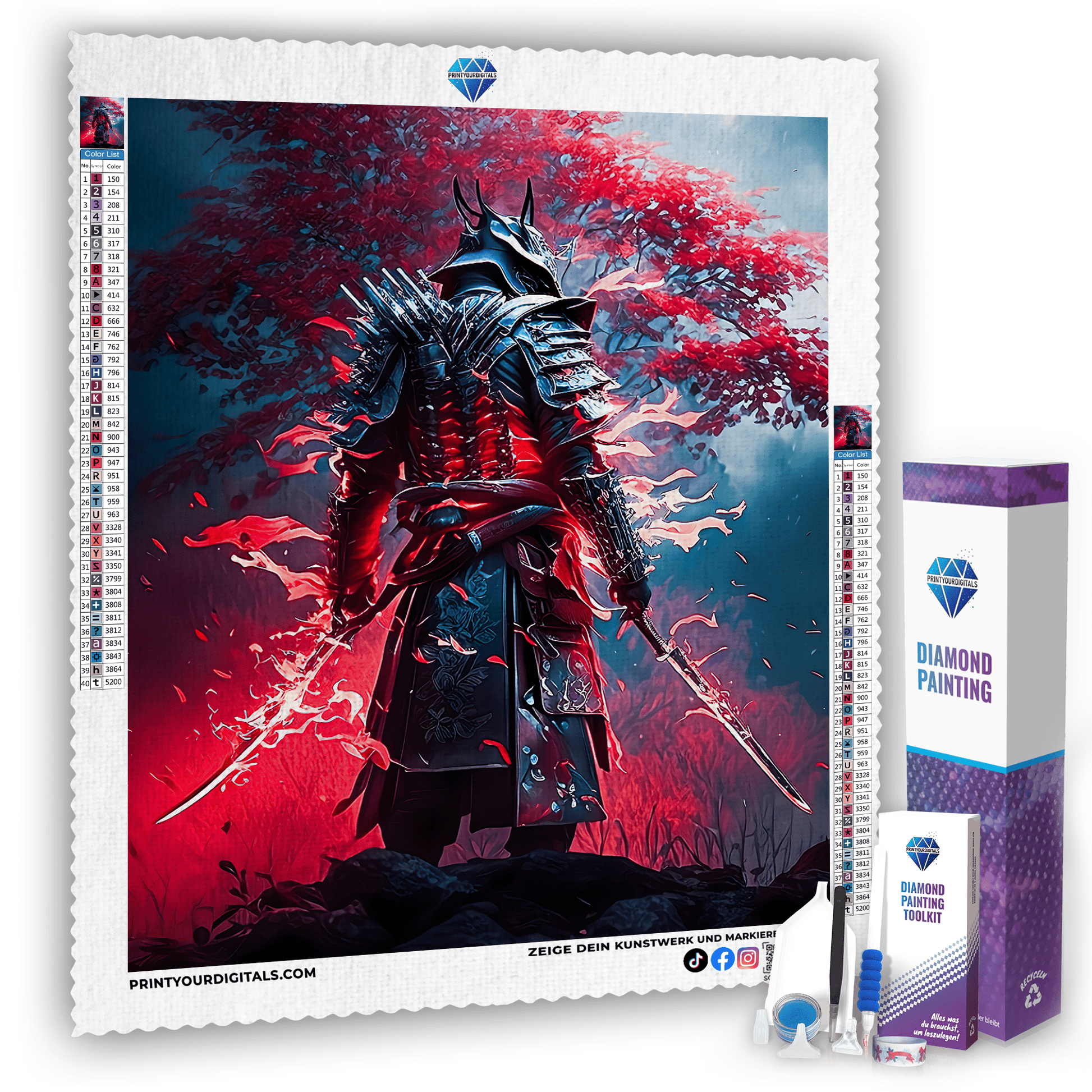 Diamond Painting - Rotlicht Samurai