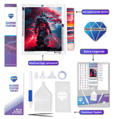 Diamond Painting - Rotlicht Samurai