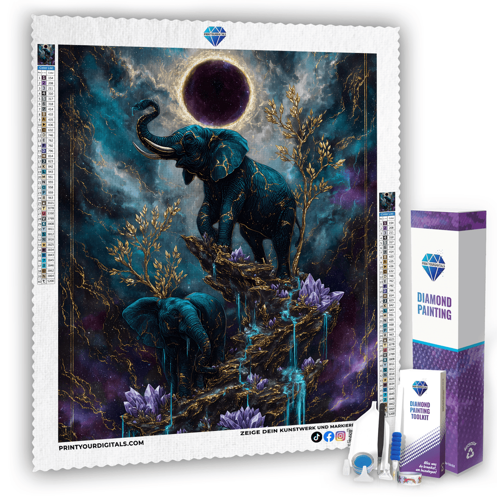 Diamond Painting - Elefantenpfad zum Kosmos