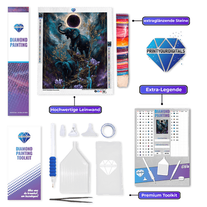 Diamond Painting - Elefantenpfad zum Kosmos