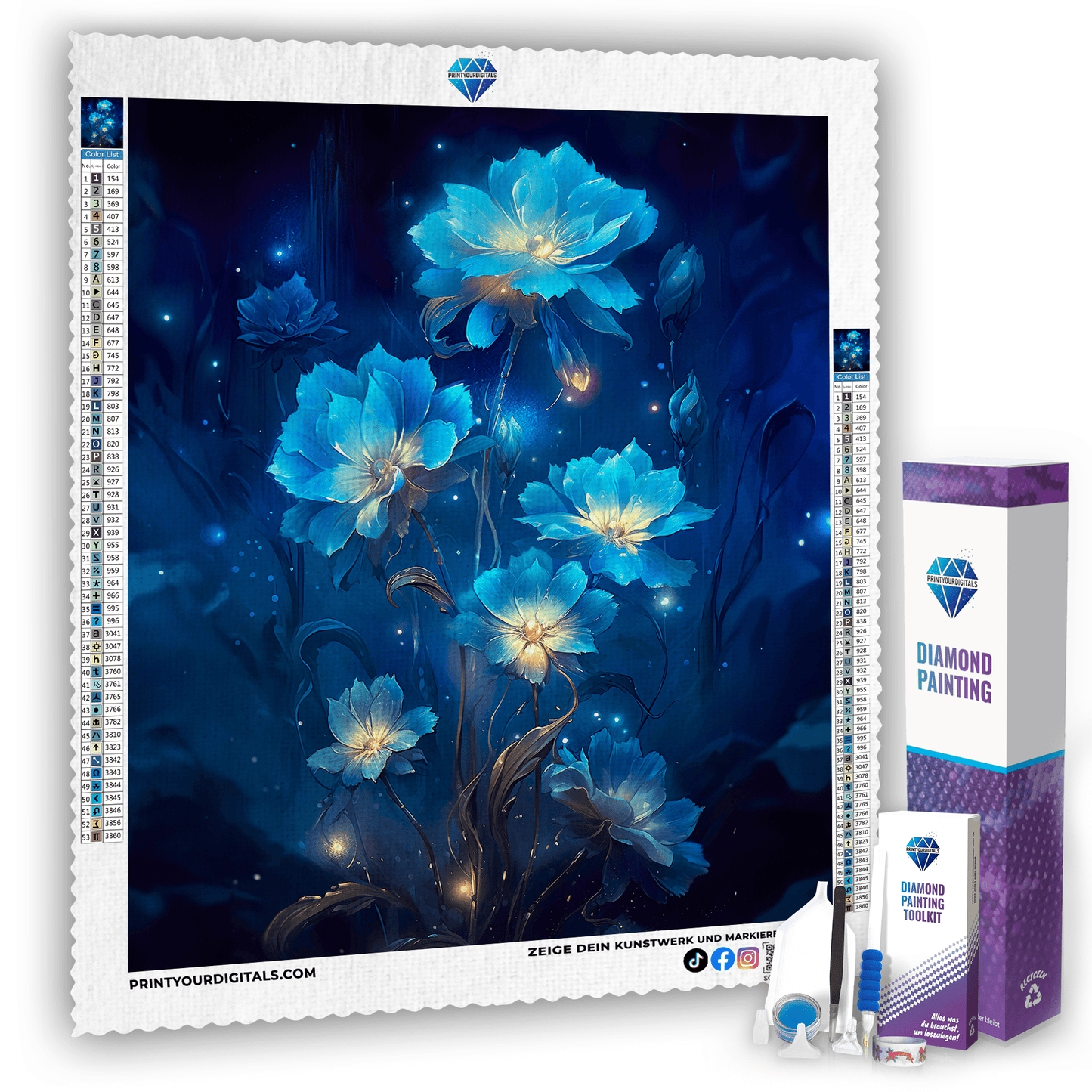 Diamond Painting - Blumen der Nacht