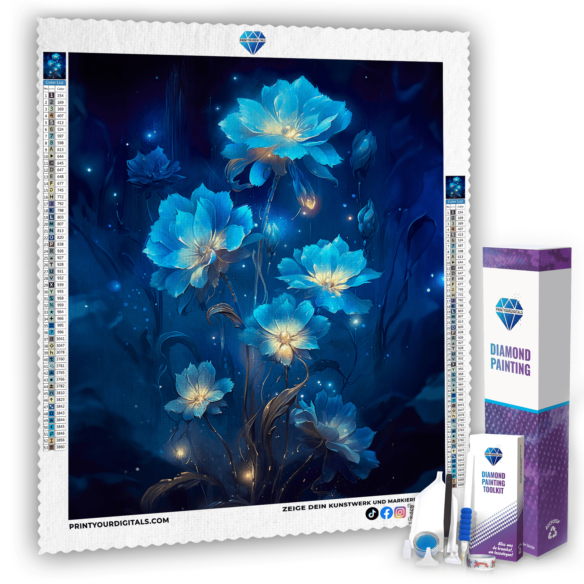 Diamond Painting - Blumen der Nacht
