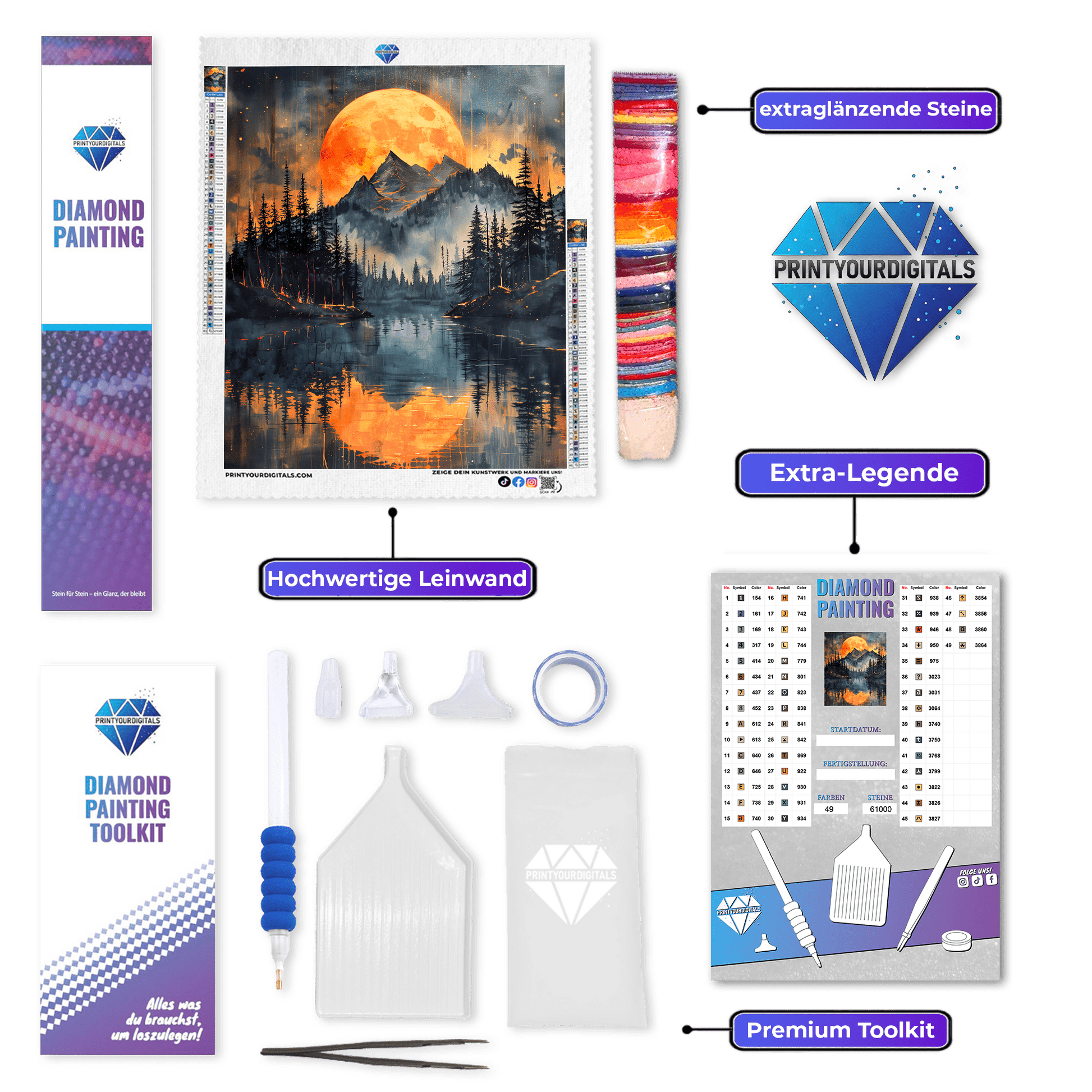 Diamond Painting - Mondfeuer