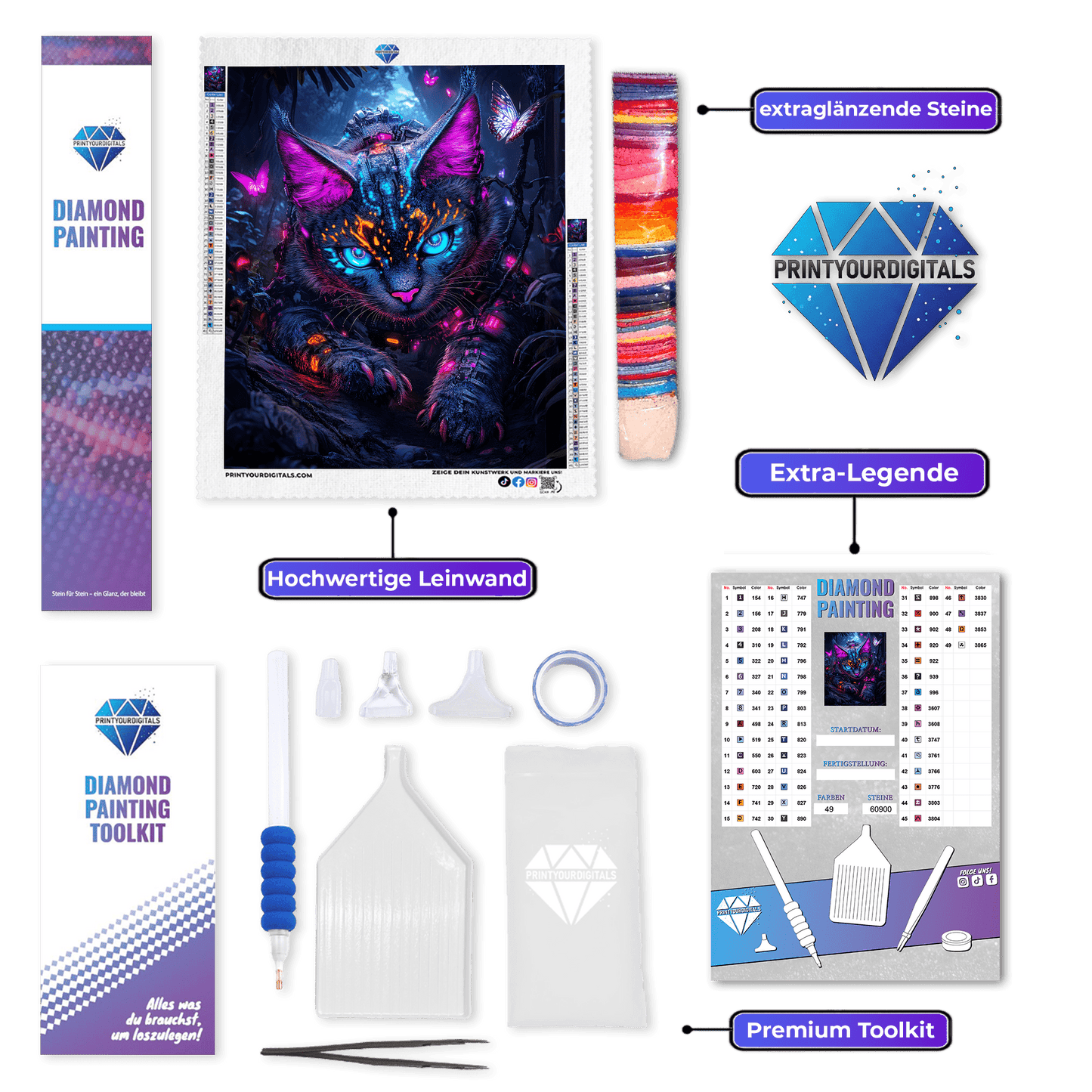 Diamond Painting - Wächterin der Schatten