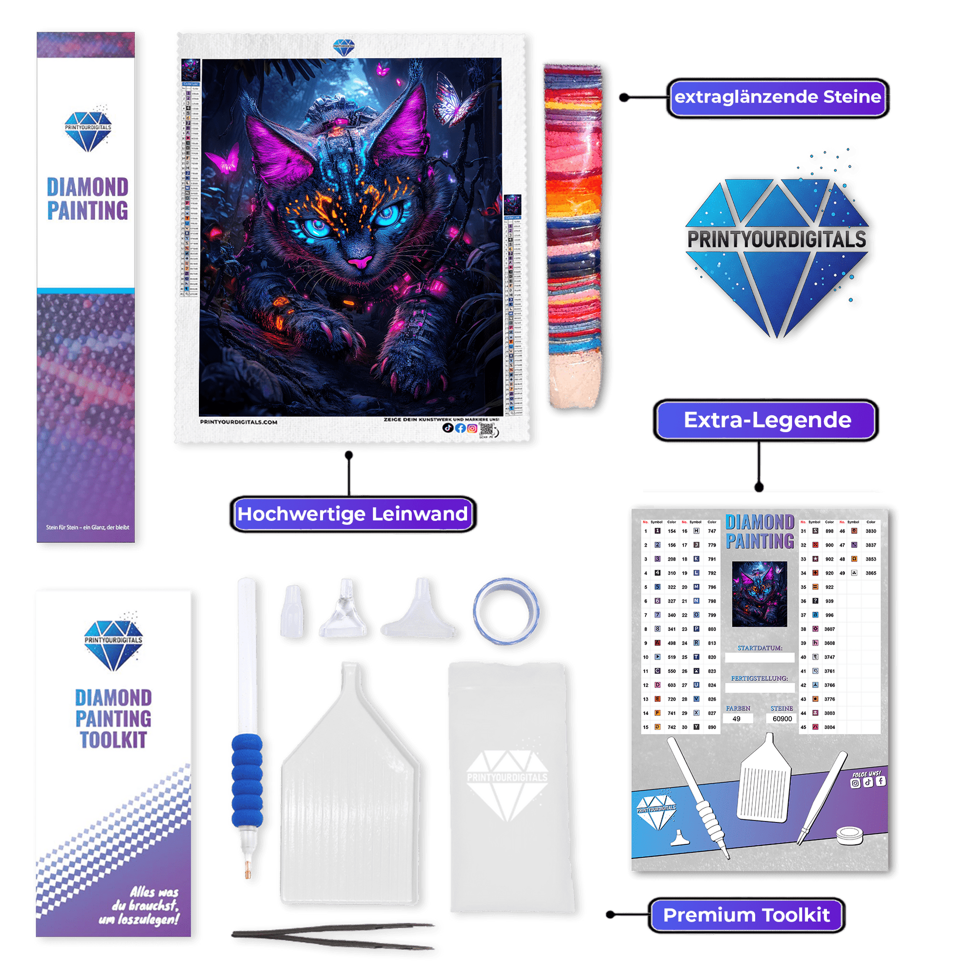 Diamond Painting - Wächterin der Schatten