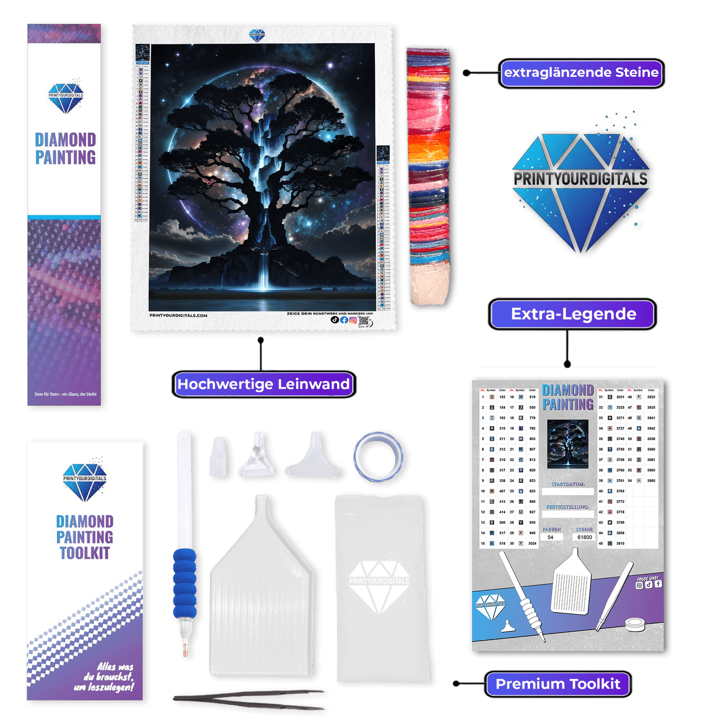 Diamond Painting - Baum des Kosmos