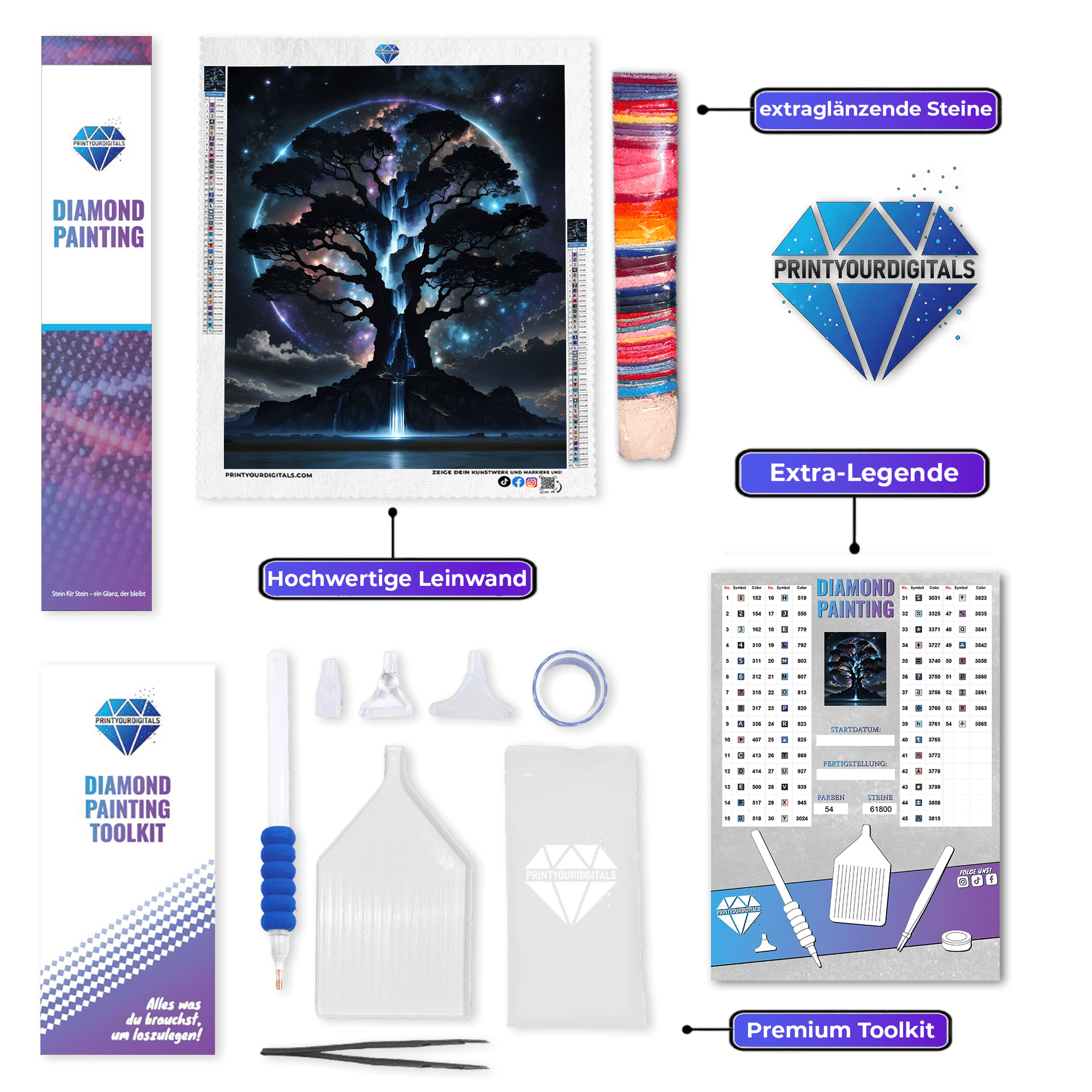 Diamond Painting - Baum des Kosmos